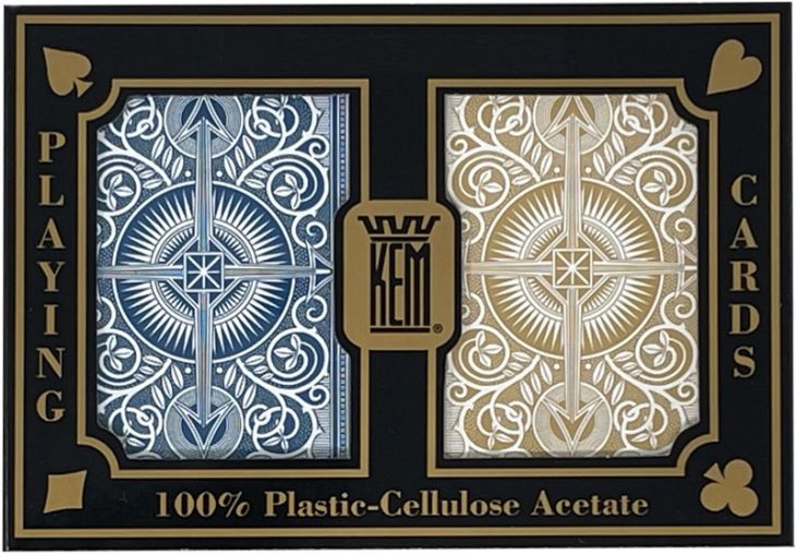 Kem Arrow Blue/Gold  Bridge Size Regular Index, 2-Deck Set main image